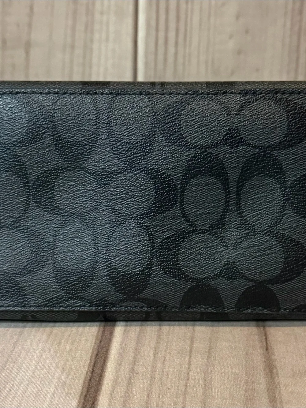 Coach Signature Logo Tote Bag Black Double Handles Silver Hardware
